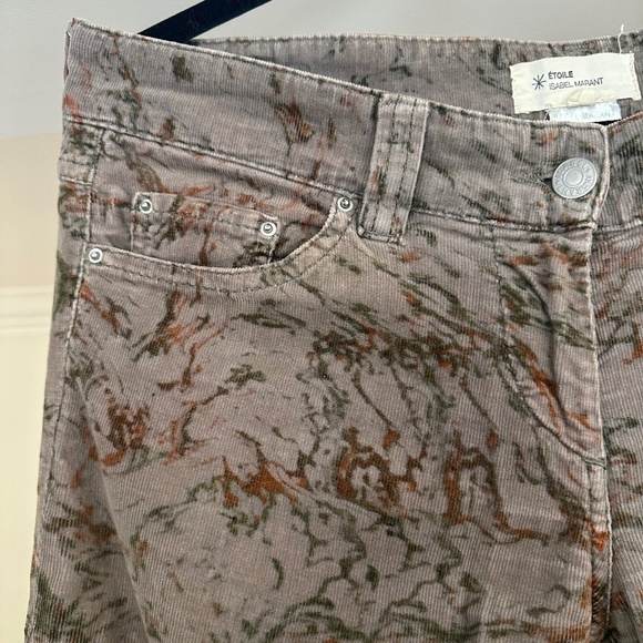 ISABEL MARANT ETOILE Grey Cords w/ Rust and Forest Green Pattern - Size 3 (US 8) - Picture 10 of 15